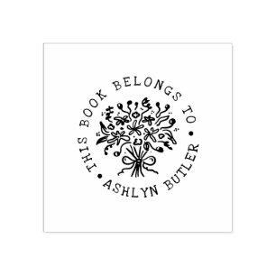 Handgezeichnete Bouquet-Buchplatte Briefmarke Gummistempel