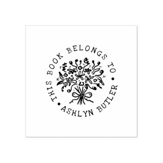 Handgezeichnete Bouquet-Buchplatte Briefmarke Gummistempel