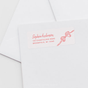 Handgezeichnete Bow Babydusche Rücksendeadressen-A