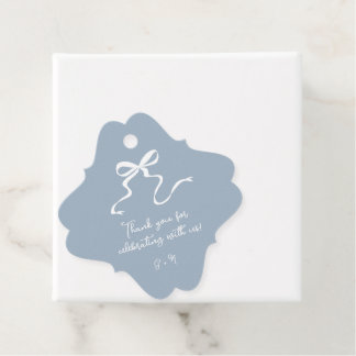 Handgezeichnete Bow Dusty Blue Gevor Tags Geschenkanhänger