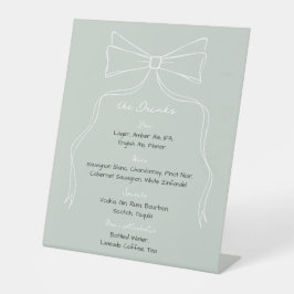 Handgezeichnete Bow-Käfig Grüne Hochzeitsignatur G Sockelschild