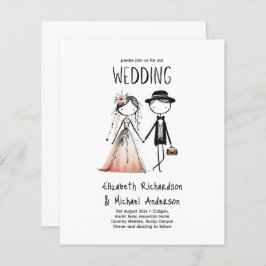 Handgezeichnete Brautgroom Einfache Niedliche Hoch