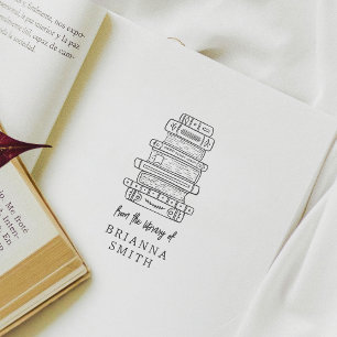 Handgezeichnete Bücher aus der Bibliothek von Exli Permastempel