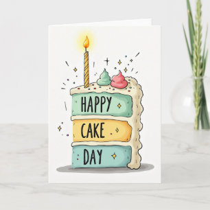 Handgezeichnete Cake-Day-Karte Karte