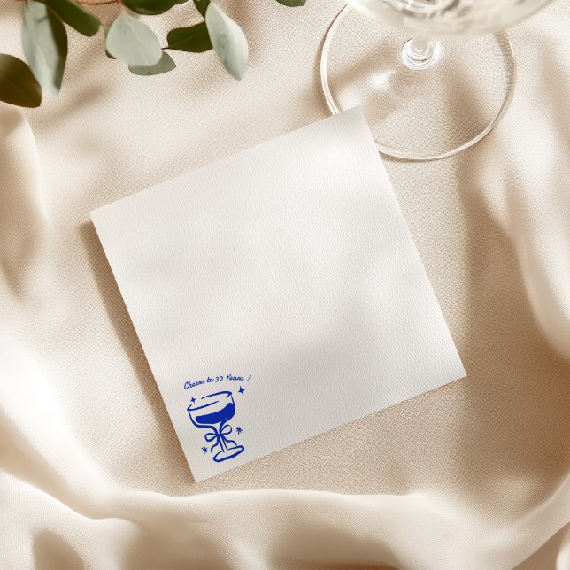 Handgezeichnete Cheers Doodle Cocktail Geburtstags Serviette (Von Creator hochgeladen)