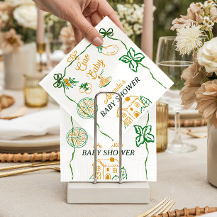 Handgezeichnete Ciao Italian Pizza & Pasta Baby Sh Serviette