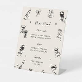 Handgezeichnete Cin Cin Bar Sockelschild