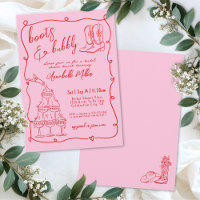 Handgezeichnete Cowgirl Country-Bridal-Shower