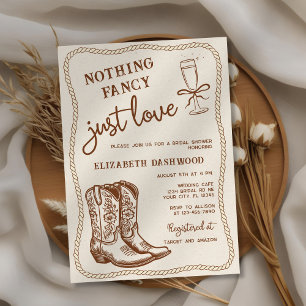 Handgezeichnete Cowgirl Stiefel Just Liebe Brautpa Einladung