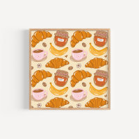Handgezeichnete Croissants und Kaffee Küchenkunst