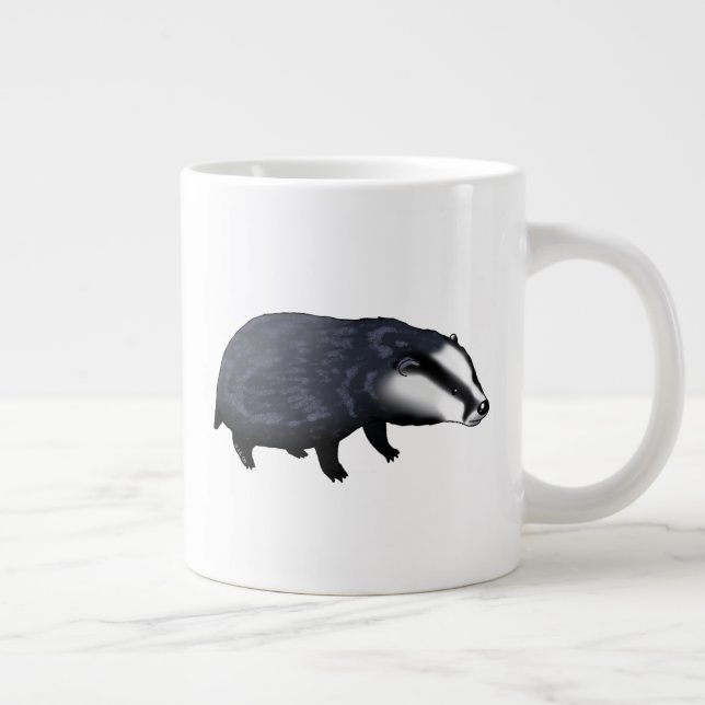 Handgezeichnete Dachs-Illustration Design Jumbo-Tasse (Rechts)