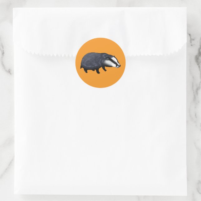 Handgezeichnete Dachs-Illustration Design Runder Aufkleber (Tasche)