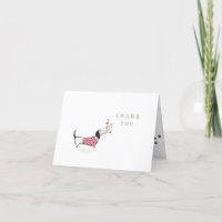 Handgezeichnete Dackel Dankeschön-Karte