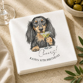 Handgezeichnete Dackel Dirty Martini Doodle Cockta Serviette