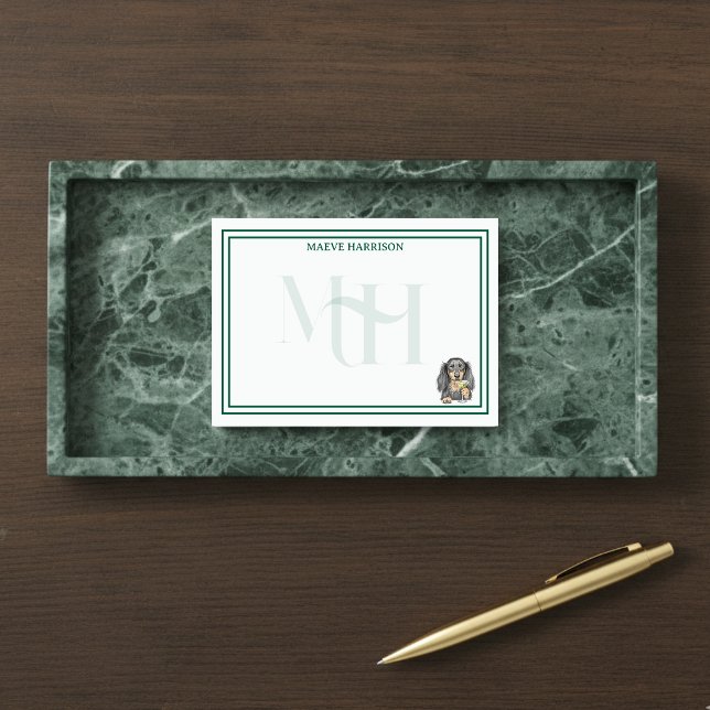 Handgezeichnete Dackel Martini-Glas Post-it Klebezettel (Gift custom stationery to the dog lover in your life! )