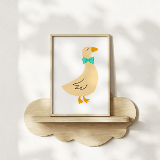 Handgezeichnete Dapper-Gans-Kinderzimmer-Kunst Poster