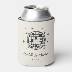 Handgezeichnete Disco-Retro-Hochzeit Dosenkühler