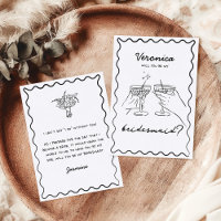 Handgezeichnete Doodle Bridesmaid-Vorschlagskarte