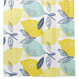 Handgezeichnete Doodle-Limonade-Nahtloses Muster Duschvorhang