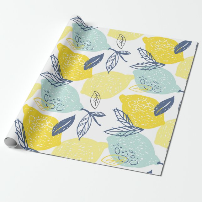 Handgezeichnete Doodle-Limonade-Nahtloses Muster Geschenkpapier (Ungerollt)