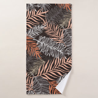 Handgezeichnete Doodle-Palm-Blätter Badehandtuch