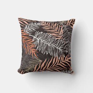 Handgezeichnete Doodle-Palm-Blätter Kissen