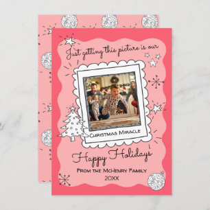 Handgezeichnete Doodle Sketch Foto Weihnachtskarte Einladung