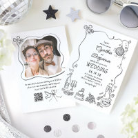 Handgezeichnete Doodles Whimsical Retro Hochzeitss