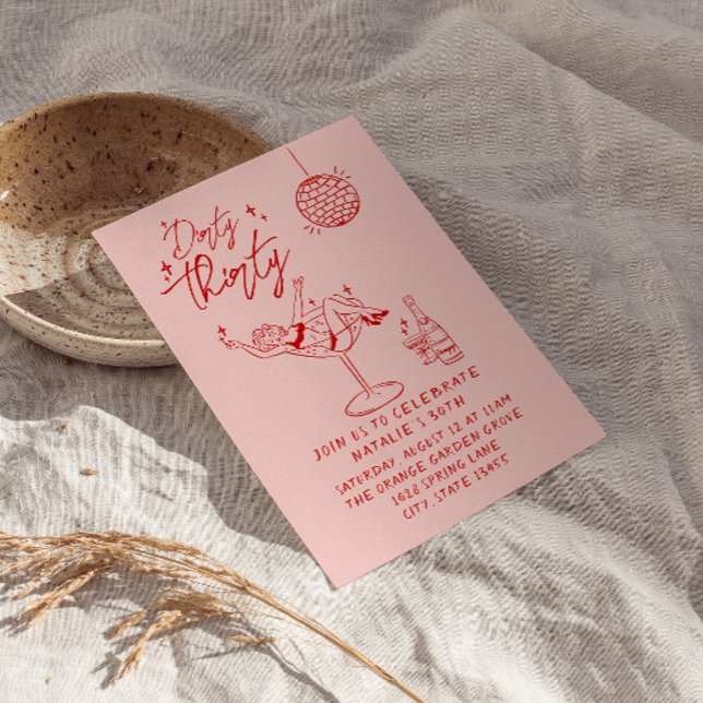 Handgezeichnete dreissig 30. Geburtstagsparty Einladung (Von Creator hochgeladen)