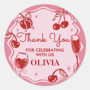 Handgezeichnete dreissig Geburtstagspartei Runder Aufkleber