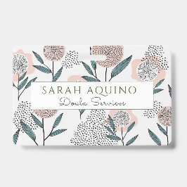 Handgezeichnete Dusty Rose Floral Doula Ausweis