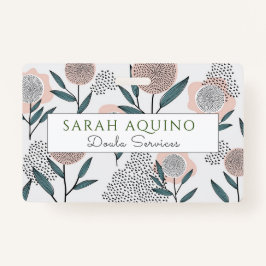 Handgezeichnete Dusty Rose Floral Doula Ausweis