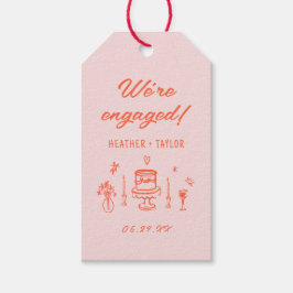 Handgezeichnete, eigenartige Fun Retro-Engagement- Geschenkanhänger