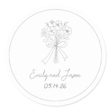 Handgezeichnete einfache Blume und Bow Whimsical W