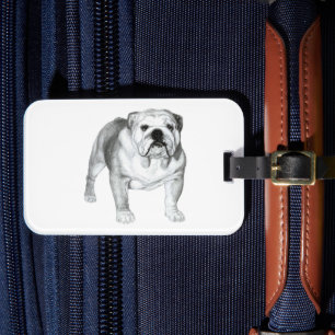 Handgezeichnete Englische Bulldogge Gepäckanhänger