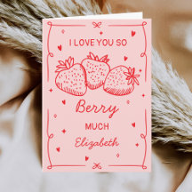 Handgezeichnete Erdbeeren Ich Liebe Dich Valentins