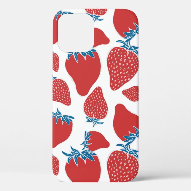 Handgezeichnete Erdbeeren nahtlos Muster. hintergr Case-Mate iPhone Hülle (Rückseite)