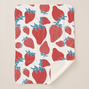 Handgezeichnete Erdbeeren nahtlos Muster. hintergr Sherpadecke