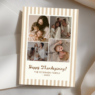 Handgezeichnete Familienfoto-Thanksgiving-Party mi Einladung