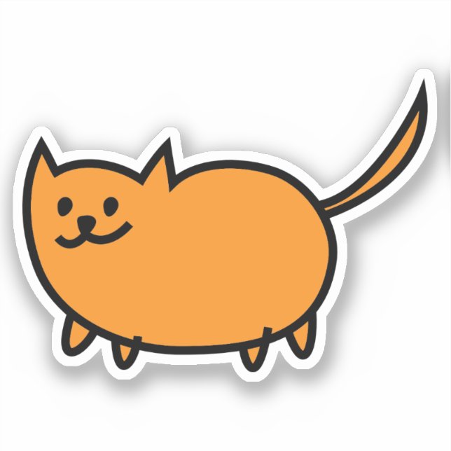 Handgezeichnete Farbe Kitty Custom Cut Vinyl Stick Aufkleber (Vorderseite)