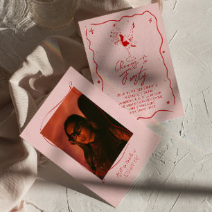 Handgezeichnete Feier an vierzig Quirky 40. Geburt Einladung