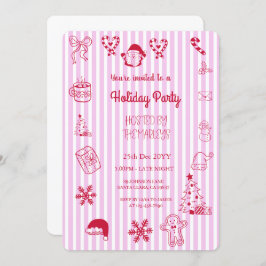 Handgezeichnete Feiertagsparty Einladung