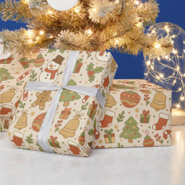 Handgezeichnete festliche Weihnachtspapierrolle Geschenkpapier