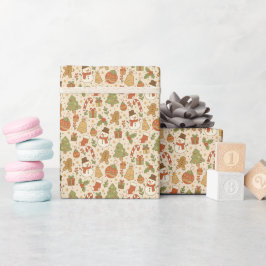 Handgezeichnete festliche Weihnachtspapierrolle Geschenkpapier