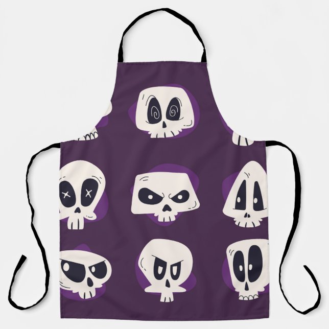 Handgezeichnete Flatdia de muertos skulls collecti Schürze (Vorderseite)