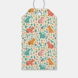 Handgezeichnete florale Capybara-Geschenkanhänger Geschenkanhänger