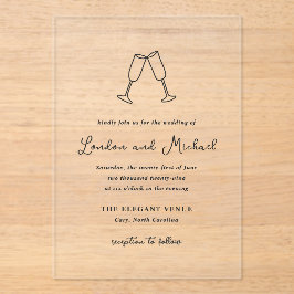 Handgezeichnete Flöten Doodle Moderne Hochzeit Acryleinladungen