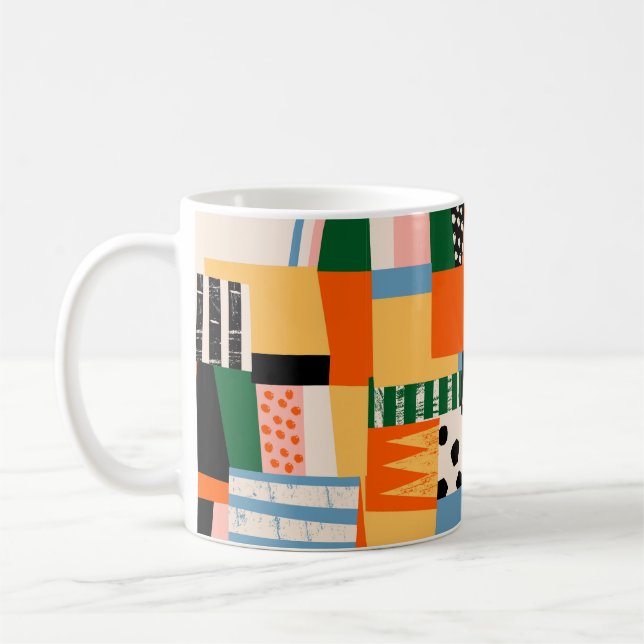 Handgezeichnete Formen. Abstrakt zeitgenössisch Kaffeetasse (Links)