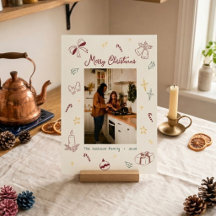 Handgezeichnete Frohe Weihnachten Spielerei Foto