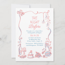 Handgezeichnete Funky Whimsical Probe Dinner Einladung